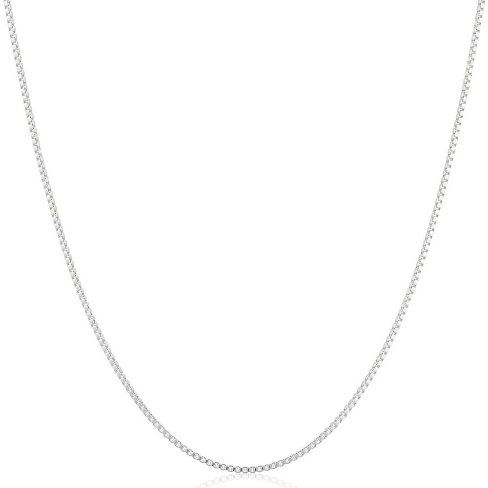Sterling Silver Thin 0.8mm Box Chain Necklace | Available in Yellow Gold or Silv